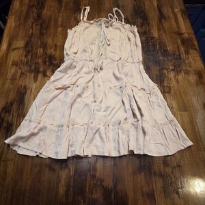 Peach Ruffled Spagattie Strap Sundress From Salty Lemon NWT